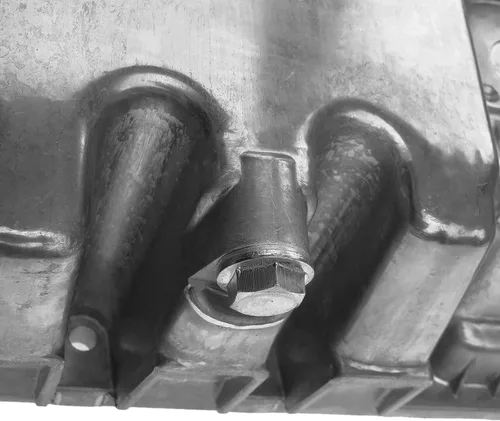 Vista 5 de Cárter de aceite del motor con tapón de drenaje, cárter de aceite para Audi A3 2010 2011 2012 2013 Volkswagen Jetta 2009-2014 Beetle 2013-2014 Golf