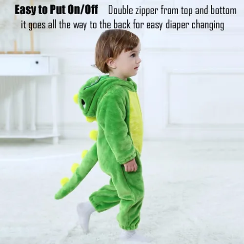Vista 4 de Disfraz de bebé de Halloween para niños pequeños, rómper, mameluco para niños o niñas, ropa de animales, de 2 a 36 meses