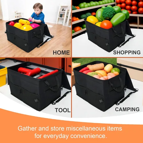 Vista 4 de HYPERAX Organizador de maletero de automóvil: almacenamiento plegable con múltiples compartimentos para SUV, automóviles y accesorios de vehículos