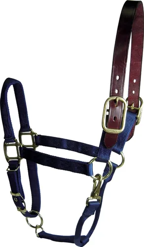 Vista 10 de Hamilton Cabestro ajustable de nailon de 1 pulgada con cabeza de cuero y broche de garganta, grande, negro