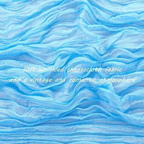 Vista 3 de Pack de 12 caminos de mesa de estopilla de 35x72 pulgadas, bohemio, de gasa, rústico, tela de queso, camino de mesa largo romántico para boda