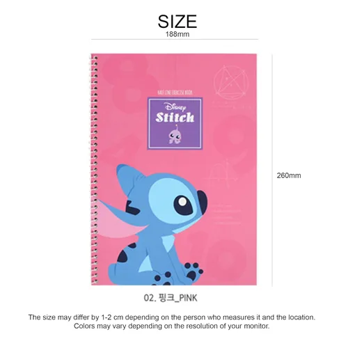 Vista 5 de Stitch Half Line Spring Note - Cute 26 x 18.8 cm (10.2 x 7.4 in) Spiral Bound Notebook with Unique Half-Lined Pages, Durable Hardcover, Ideal for