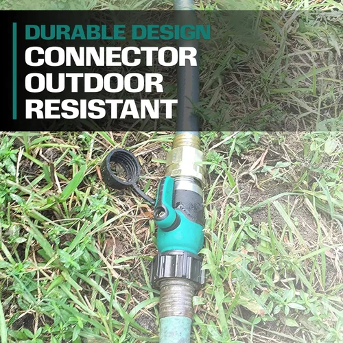 Vista 5 de 2WAYZ Conector de manguera de jardín resistente con interruptor de encendido/apagado, adaptador de control de flujo de agua para uso en exteriores