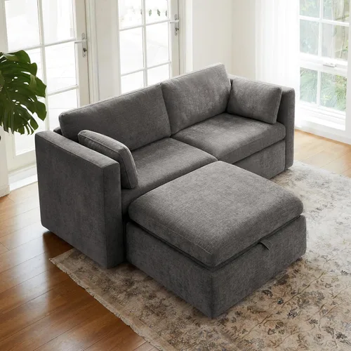 Vista 31 de CHITA Juego de sofá modular Cloud de gran tamaño, sofá modular en forma de U con diván reversible, 112 pulgadas de ancho, sofá modular de 5 Azul