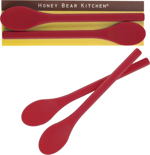 Vista 10 de Honey Bear Kitchen Cuchara agitadora de silicona (juego de 2, negro oso negro) para café y té