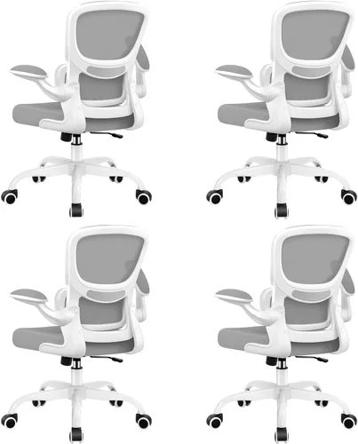 Vista 10 de Silla de oficina ergonómica, silla de escritorio de malla transpirable cómoda con soporte lumbar, silla de computadora, silla de escritorio