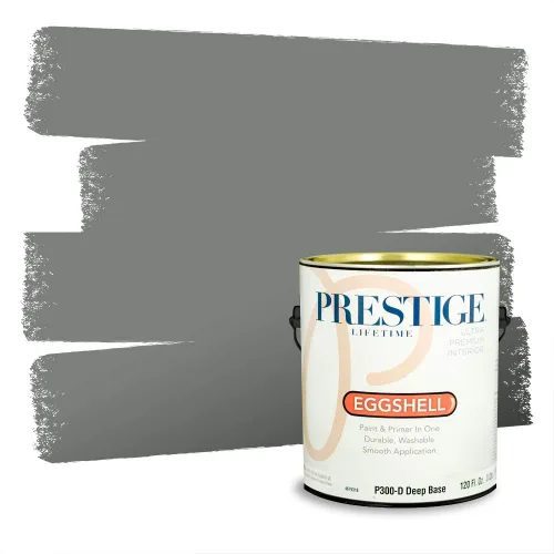 Vista 105 de Prestige Paints - Pintura exterior e imprimación en uno, 1 galón, plano, compatibilidad comparable con el color menta «Whipped Mint» de Behr