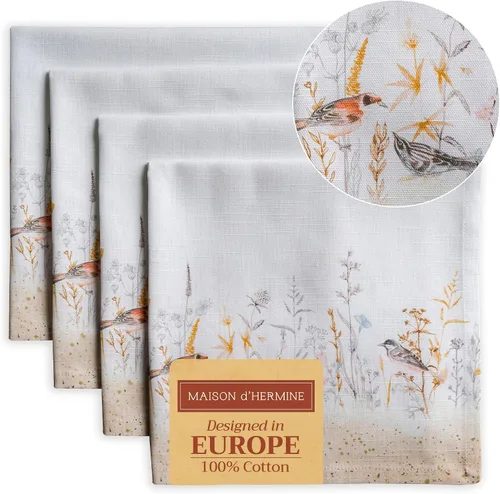 Vista 141 de Maison d' Hermine Juego de 4 servilletas de tela 100% algodón, suaves y duraderas, servilletas cuadradas reutilizables para uso diario, lavables