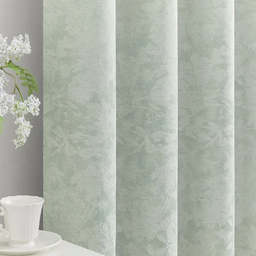 Vista 13 de Beauoop - Cortinas opacas beige con diseño floral jacquard, 2 paneles, para dormitorio/sala, de felpilla, gris pardo, aislantes y a prueba de ruido