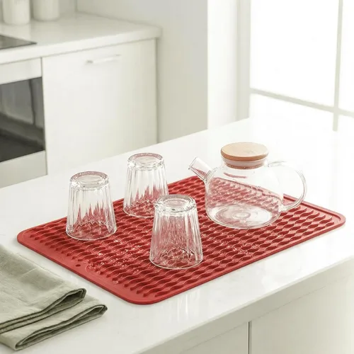 Vista 1003 de MicoYang Alfombrilla de Silicona para Secar Platos de Múltiples Usos, Fácil de Limpiar, Ecológica, Alfombrilla de Silicona Resistente al Calor