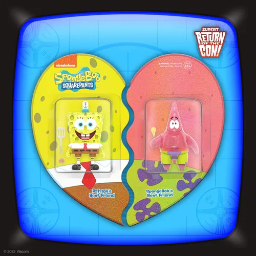 Vista 6 de Super7 Bob Esponja Bob Esponja y Patrick BFF - (2 unidades) Figuras de acción de Bob Esponja de 3.75 pulgadas con accesorios, coleccionables