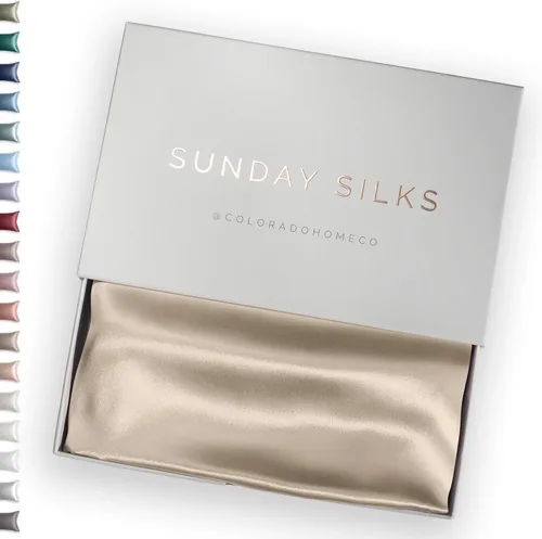 Vista 24 de FUNDA DE ALMOHADA DE SEDA DE MORERA 100% SUNDAYSILKS™, Fundas de almohada de seda para cabello y piel, Superior a la funda de almohada de satén