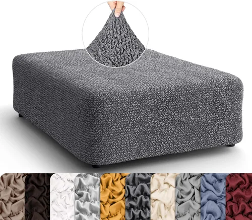 Vista 46 de PAULATO BY GA.I.CO. Funda otomana grande para taburete, funda de tela de poliéster suave, protector elástico de muebles de 1 pieza, colección Mango