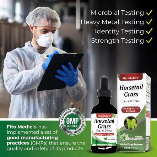 Vista 5 de FITO MEDIC'S Laboratorio - Cola de caballo, extracto de gotas líquidas, vegetariano, sin OMG, sin alcohol, líquido sin gluten, cola de caballo.