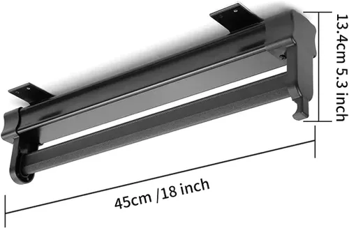 Vista 2 de Percha extraíble para ropa, barra ajustable para armario, barra de percha para pantalones, ropa de acero inoxidable (17.8 pulgadas, negro)