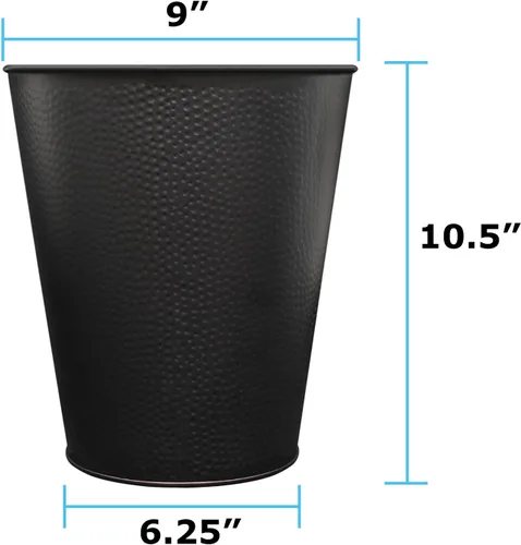 Vista 2 de Papelera para dormitorio, baño, bote de basura 6 litros, negro, acero inoxidable