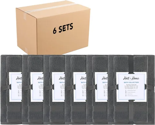 Vista 41 de Juego de toallas de baño Arkwright de 4 piezas - 100% algodón súper suave, 600 GSM de secado rápido y absorbente, artículos de lujo para baño