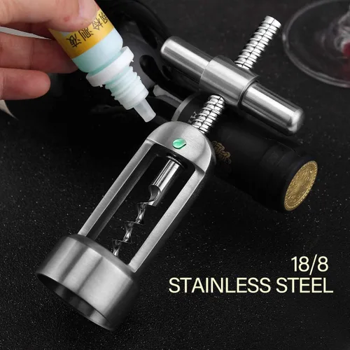 Vista 6 de Drincarier Sacacorchos abridor de vino auto tirante sacacorchos 188 de acero inoxidable