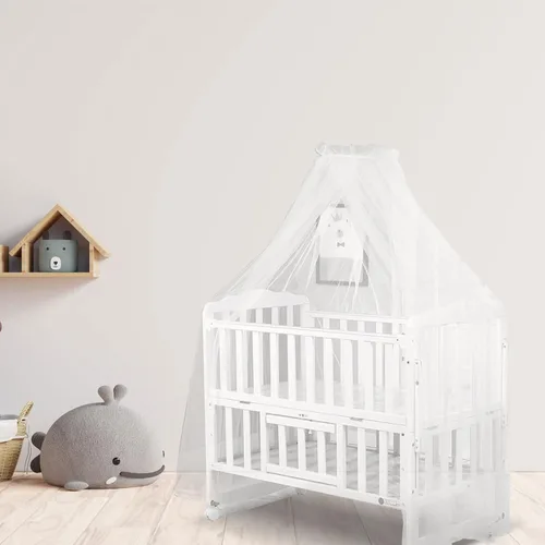 Vista 9 de Mosquitera para cuna, universal, 63.0 x 177.2 in, de encaje, decorativa, para cunas, para cunas, malla transpirable para mantener alejados a