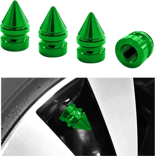 Vista 14 de Ziciner 4 piezas de tapas de válvula de neumático para automóvil, accesorios de aleación de aluminio con puntas, cubiertas de válvula de rueda