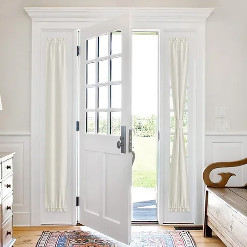 Vista 22 de Pony Dance Cortinas de ventana de puerta de luz lateral, cortinas de privacidad para ventana, cubierta aislante térmica para puerta de patio, puerta