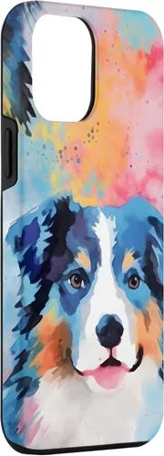 Vista 4 de Australian Shepherd Watercolor Tie Dye Case for iPhone 16