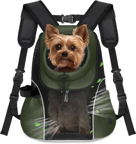 Vista 20 de WOYYHO Mochila Transportadora para Mascotas Perros, Mochila Frontal para Perros Pequeños, Mochila de Viaje para Perros de Malla Ventilada