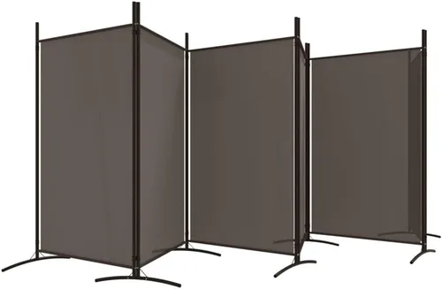 Vista 52 de vidaXL Divisor de habitación de 5 paneles en color blanco, ideal para dormitorio, sala de estar, apartamento de estudio, hecho de material de tela