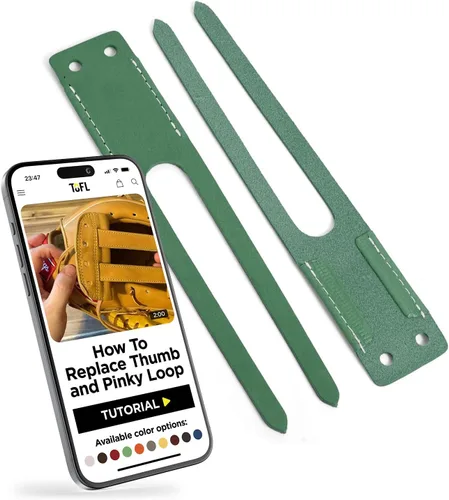 Vista 16 de TOFL Baseball Thumb & Pinky Replacement Loops for Baseball Gloves & Softball Mitts to Match Glove Relace Kit