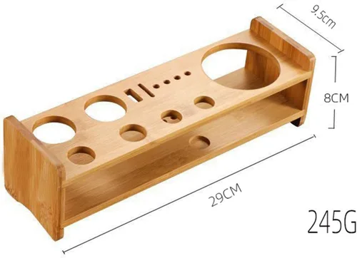 Vista 5 de Qianly Soporte de almacenamiento de bambú para barman, soporte de exhibición de madera, herramientas de barra de escritorio, kits de barman para bar