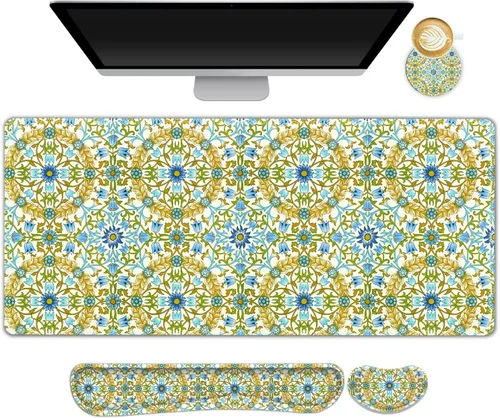Vista 18 de ArtSo Alfombrilla de mouse para teclado y reposamuñecas, ergonómica, cojín mejorado, almohadilla de gel de espuma viscoelástica, base de goma