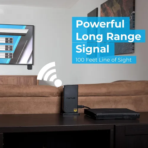 Vista 2 de Nyrius Aries Home+ - Transmisor y receptor de entrada HDMI inalámbrico 2X para transmisión de video HD 1080p 3D y audio digital desde caja de cable