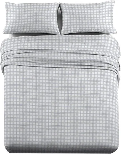 Vista 12 de Royal Tradition Juego de sábanas de franela pesada, 100% algodón, tamaño individual extra largo XL, 3 piezas, estampado de lunares, 6.00 oz/m²