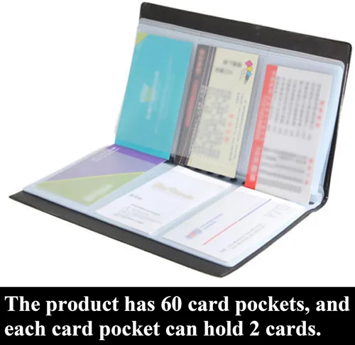 Vista 3 de Tarjetero de 120 hojas de identificación de nombre comercial titular de la tarjeta de crédito