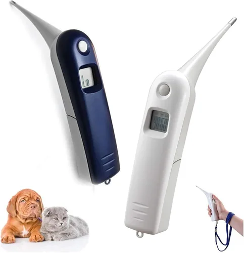 Vista 6 de Termómetro para mascotas, termómetro veterinario digital rápido, termómetro para mascotas para perros, gatos, caballos, ganado, cerdos, pájaros