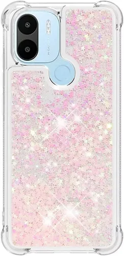 Vista 86 de Funda de silicona transparente con purpurina para Xiaomi Redmi A1 Bling Liquid Clear Star Heart Silicone Bumper a prueba de golpes, funda