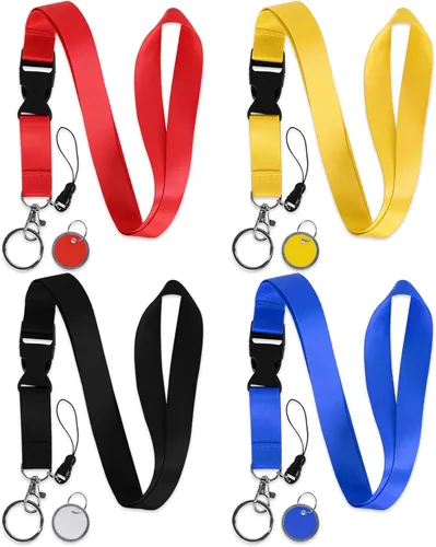 Vista 28 de Soporte retráctil para tarjetas de identificación con cordón separable, carrete de credencial resistente, llavero desmontable, soporte para tarjetas