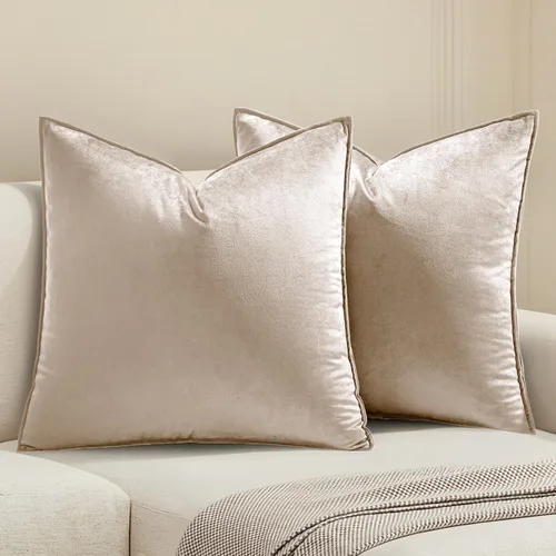 Vista 39 de MIULEE Paquete de 2 fundas de cojín decorativas de terciopelo suave, cuadradas, unicolor, para sofá, dormitorio, automóvil, 16 x 16 pulgadas