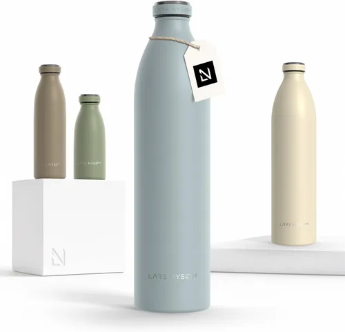 Vista 11 de LARS NYSØM Botella de agua aislada de acero inoxidable de 12 onzas, 17 onzas, 25 onzas, 34 onzas, 51 onzas, frasco térmico aislado para bebidas