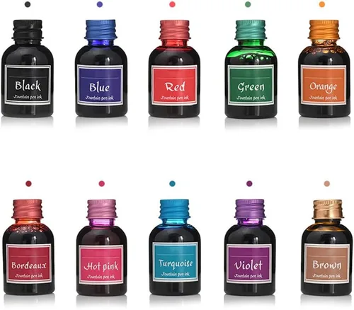 Vista 2 de Eforcase Tinta de caligrafía de 1.0 fl oz – Tinta para pluma estilográfica – Tinta para pluma de inmersión – Tinta embotellada para plumas