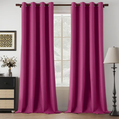 Vista 20 de Cortinas de Lino Beige con Bloqueo Total de Luz de 64 Pulgadas de Largo, Lino Sintético Texturizado con Bloqueo de Calor y Aislamiento Térmico