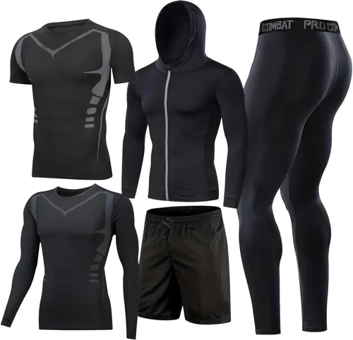 BOOMCOOL 5 piezas de ropa de gimnasio para hombres, conjuntos de entrenamiento