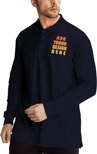 Vista 3 de Custom Polo Shirt for Men Customized Golf Shirts Design Your Own Personalized Tee Upf50+ Print Embroidered Text Photo Logo