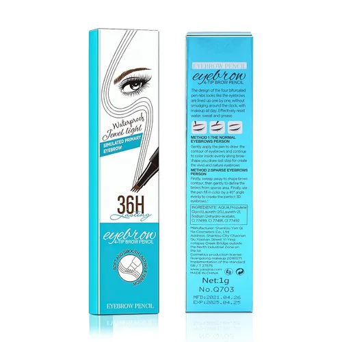 Vista 9 de OETUIOW Lápiz de cejas Microblading Pen - Lápiz líquido para cejas micro 4 puntos para levantar cejas y lápiz de cejas, maquillaje de ojos de larga