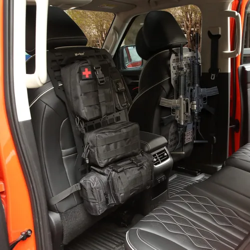 Vista 4 de MAIKER - Paneles tácticos rígidos de inserción Molle para vehículos, organizador de respaldo de asiento de automóvil, estante para rifle y pistola