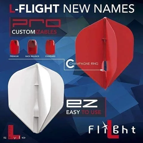 Vista 4 de LSTYLE Dart Flights L3 Pro forma estándar pequeña - para puntas suaves y dardos de punta de acero