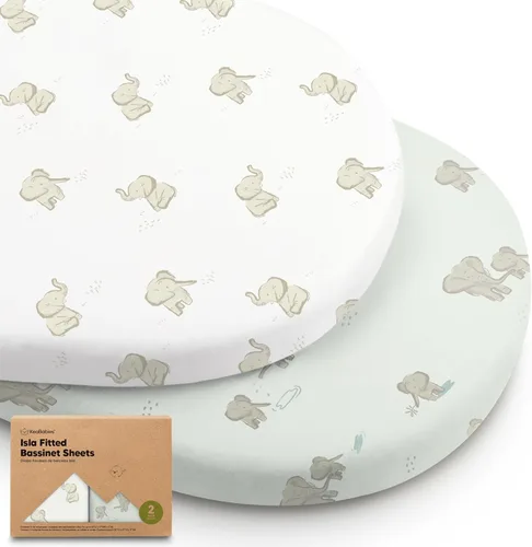 Vista 24 de Paquete de 2 sábanas impermeables para moisés para niño y niña, 33 x 17 pulgadas, funda protectora de colchón de moisés de bebé, viscosa derivada