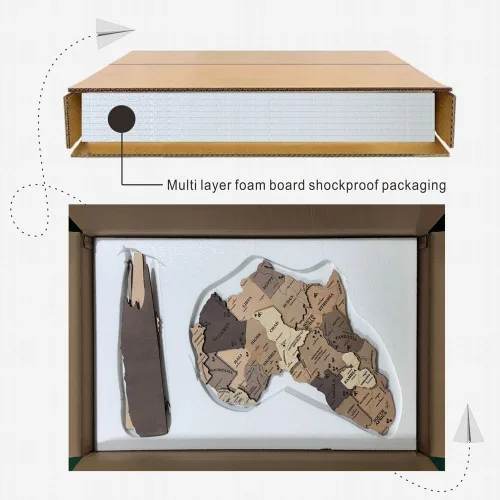 Vista 9 de Mapa del mundo de madera 3D, mapa de pared de madera, regalo de inauguración de la casa, mapa del mundo, decoración artística de pared, mapa