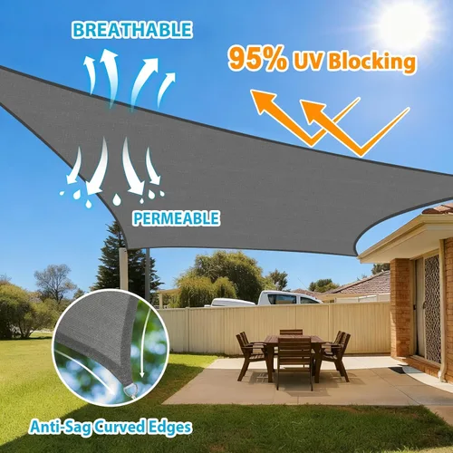 Vista 2 de Amagenix Toldo parasol rectangular de 07 x 12 pies, color gris oscuro, resistente, protección UV, transpirable, para patio, césped, jardín, uso al