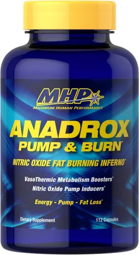 MHP Anadrox Pump & Burn, óxido nítrico Fat Burning Inferno, 112 cápsulas